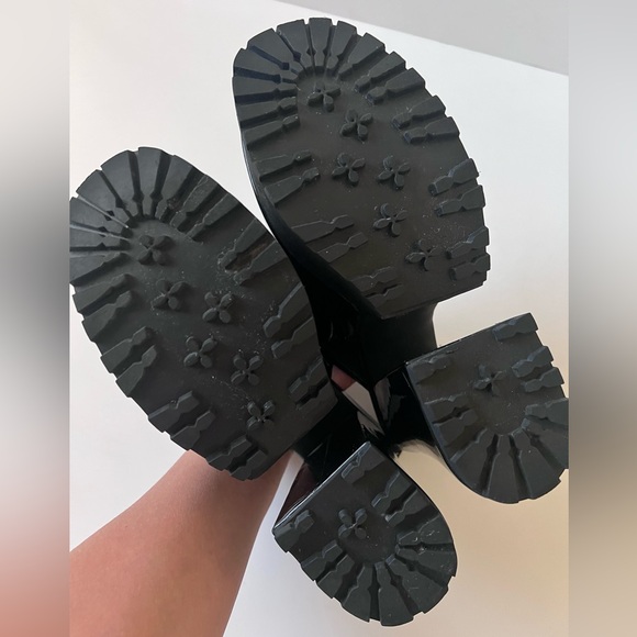 Dolls Kill Current Mood Black Patent Platform Sandals Heels Size 6 - Picture 9 of 14